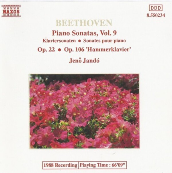 Beethoven, Jen Jand - Piano Sonatas, Vol. 9 Op. 22  Op.106 Hammerklavier
