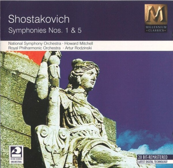 Shostakovich, National Symphony Orchestra  Howard Mitchell, Royal Philharmonic Orchestra  Artur Rodzinski - Symphonies Nos. 1 & 5 (USED)